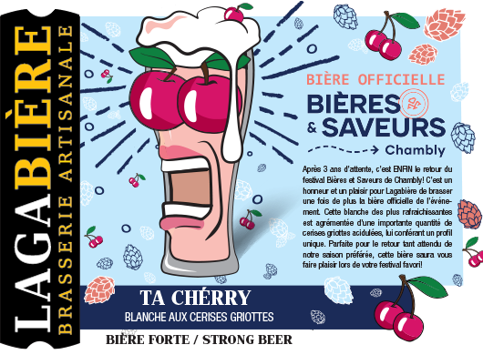 étiquette TA CHÉRRY - Bières et saveurs Chambly 2022